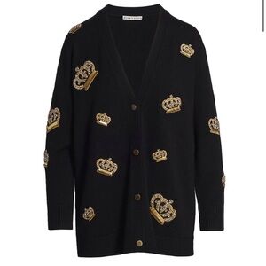 Alice + Olivia “Bradford” Crown Cardigan in Black Size Small EUC $550 MSRP